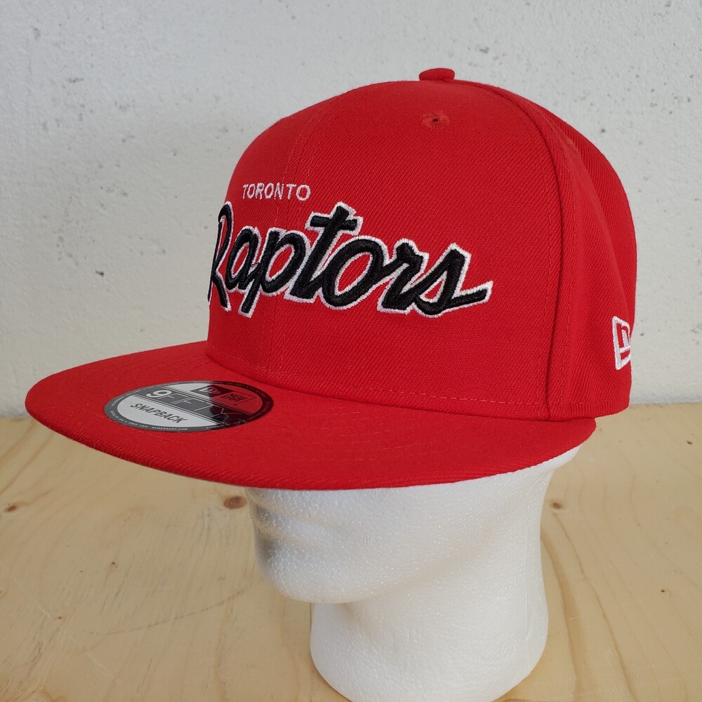 Toronto Raptors Snapback Hat Red Black Script New Era 9FIFTY Cap NBA Basketball